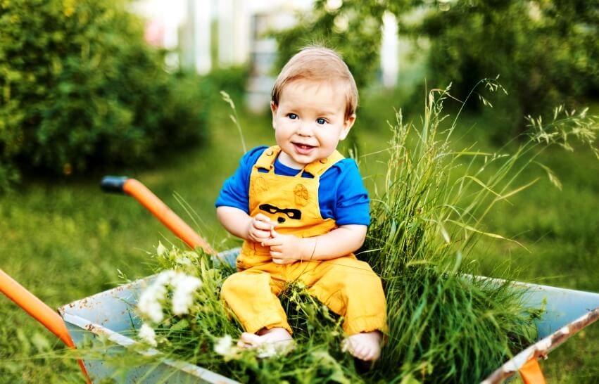 gardening with toddler