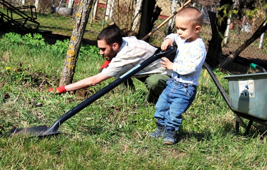 gardening activities for toddlers - shovel activity