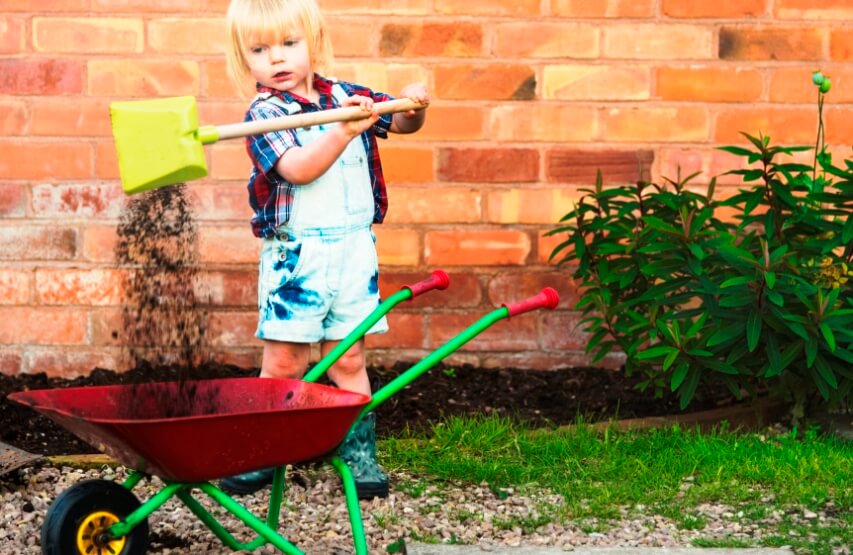 wheelbarrow - kids gardening tools for schools
