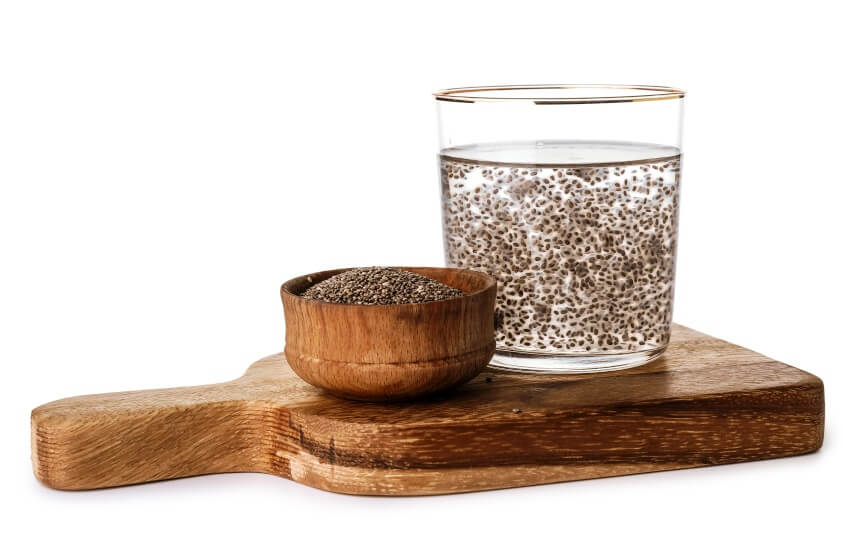 chia seeds in water
