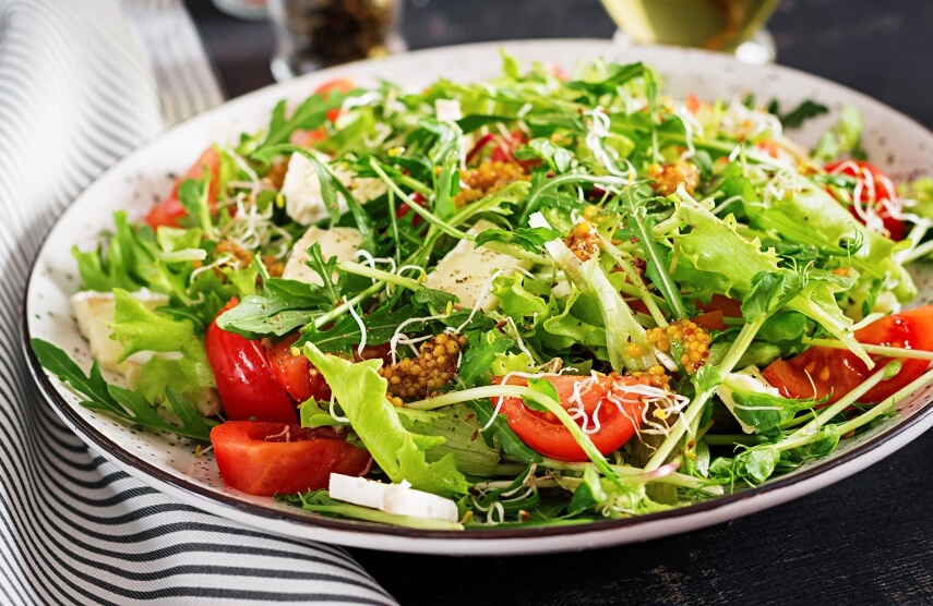 microgreens in salad