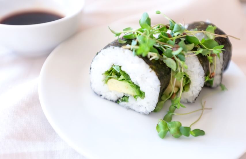 different ways to consume microgreens- make sushi 