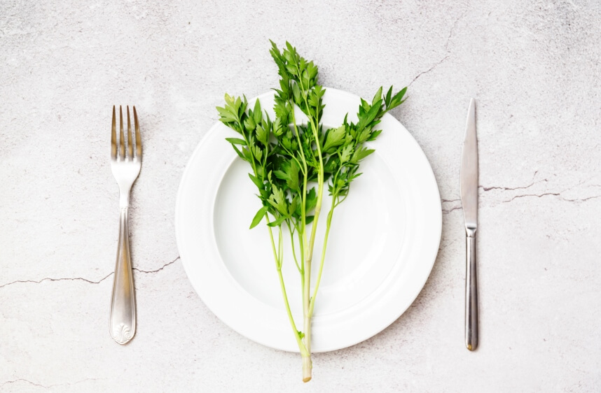 parsley in plate