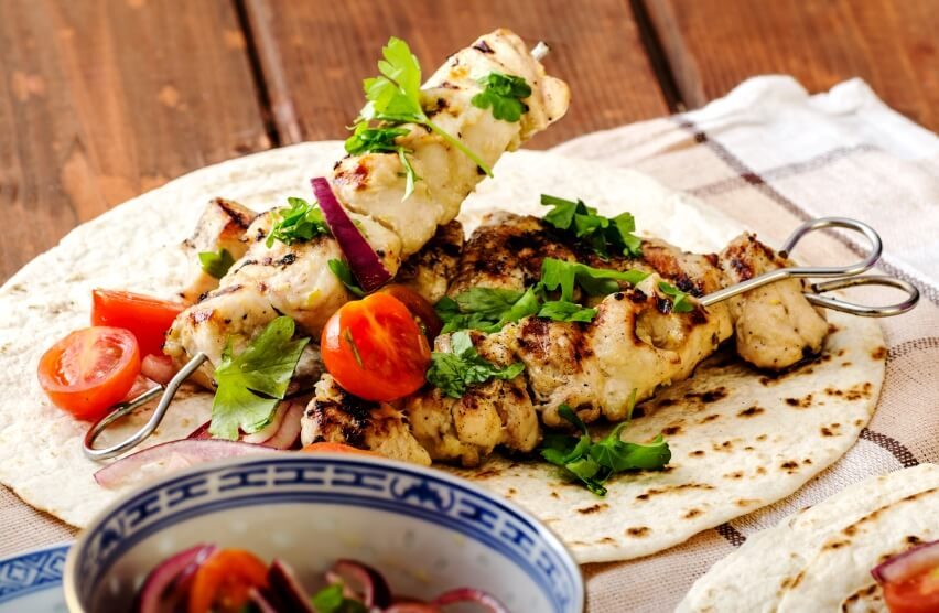 parsley with turkey kebab