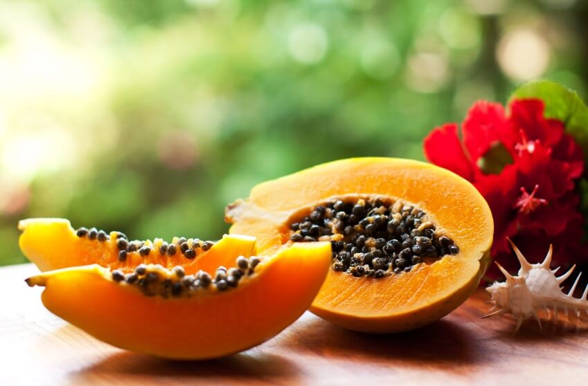 papaya fruit and seeds