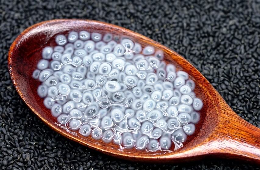 swelled basil seeds