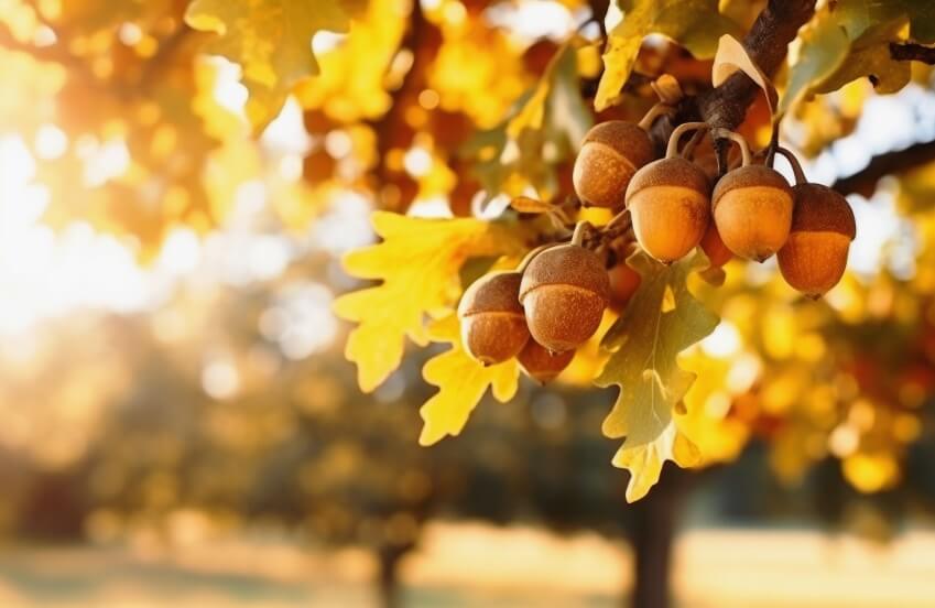acorns of oak tree