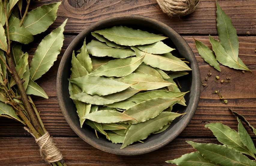 bay leaves in a bowl
